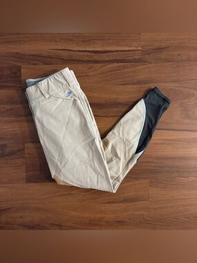 Women’s Size 27R Tan Struck Knee Patch Horseback Riding Breeches
